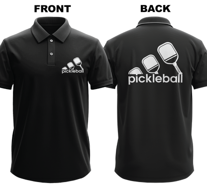 Drifit Polo Shirt: Pickleball Logo (Front & Back)