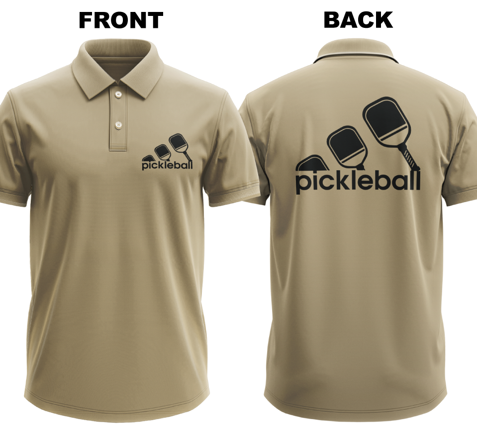 Drifit Polo Shirt: Pickleball Logo (Front & Back)