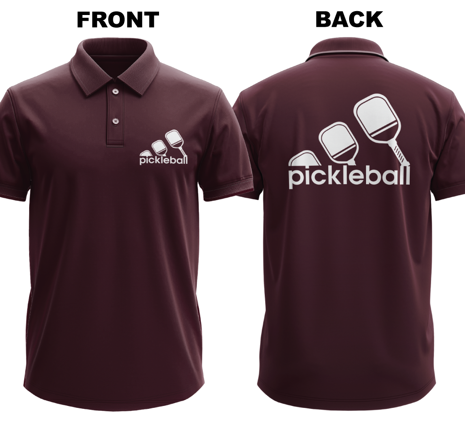 Drifit Polo Shirt: Pickleball Logo (Front & Back)