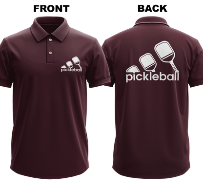Drifit Polo Shirt: Pickleball Logo (Front & Back)