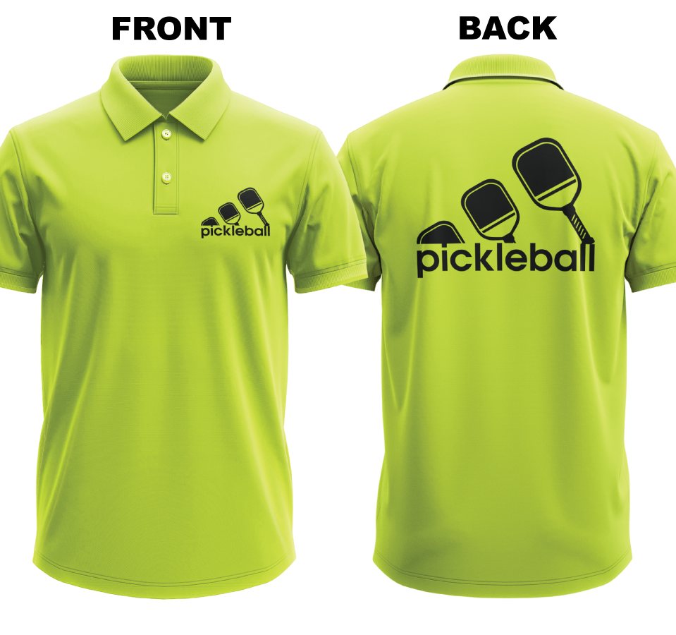 Drifit Polo Shirt: Pickleball Logo (Front & Back)
