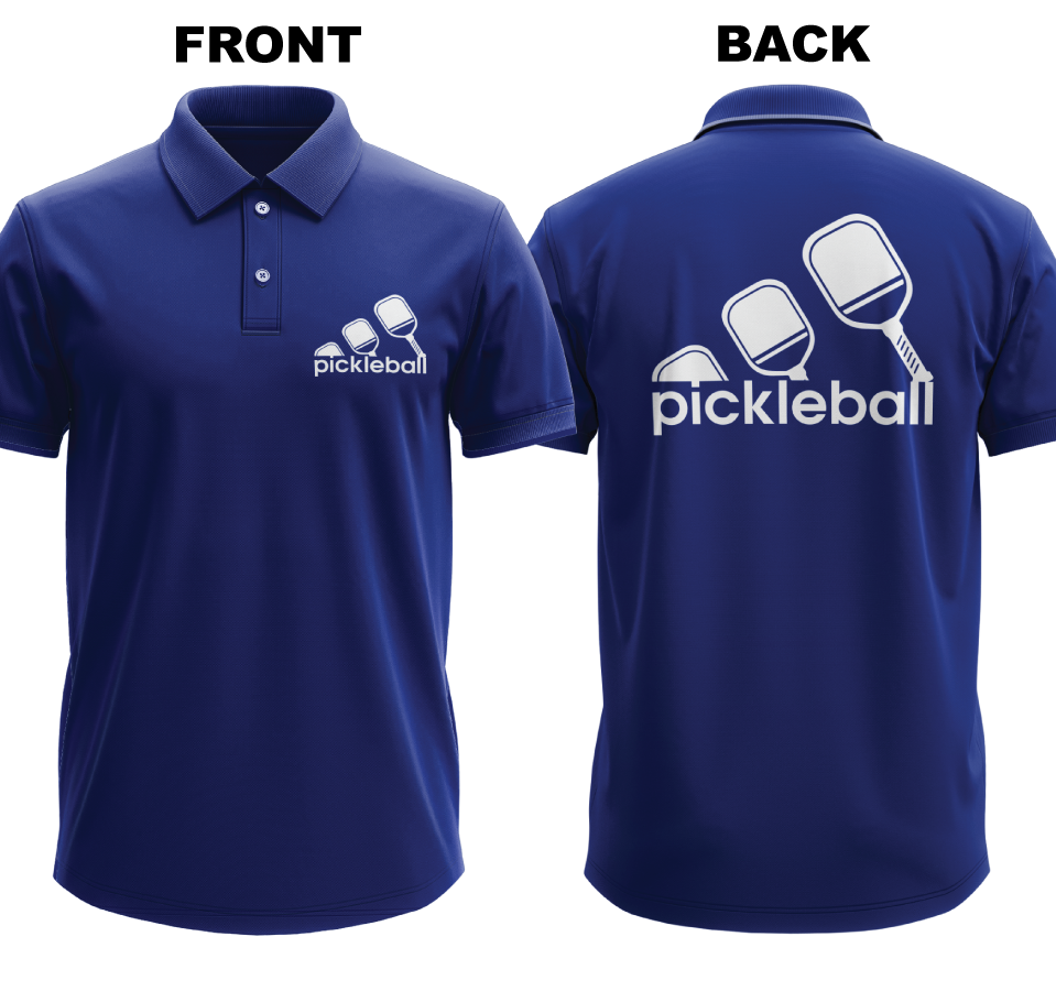 Drifit Polo Shirt: Pickleball Logo (Front & Back)