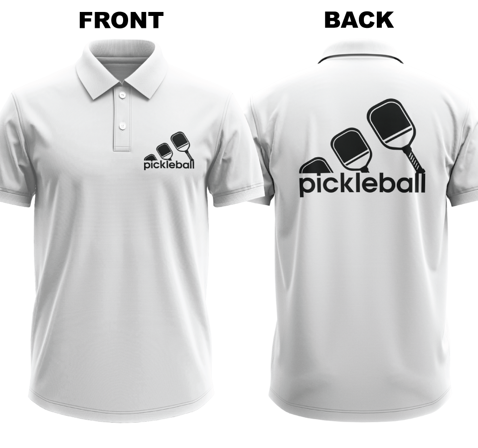Drifit Polo Shirt: Pickleball Logo (Front & Back)