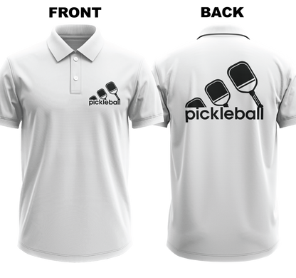 Drifit Polo Shirt: Pickleball Logo (Front & Back)