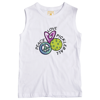 Sleeveless Drifit Shirt: Pickleball Peace Love