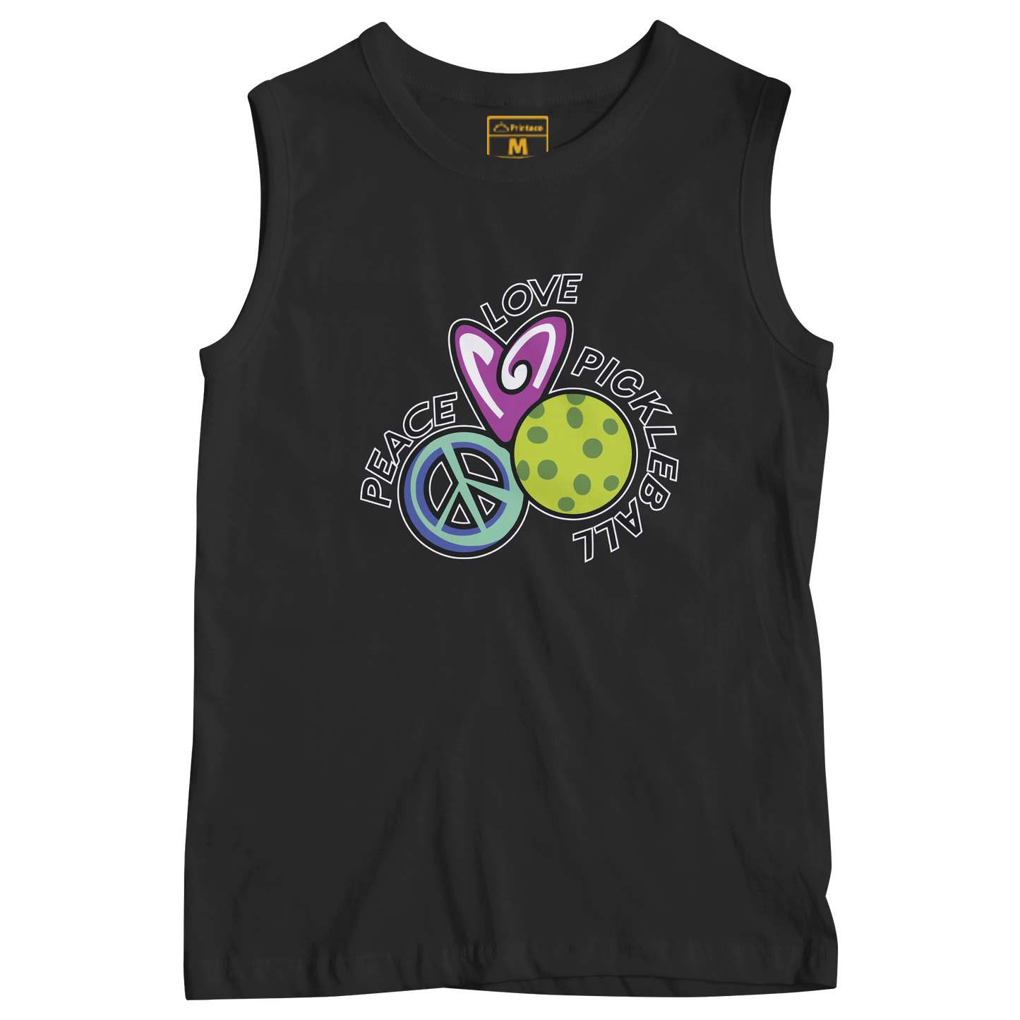 Sleeveless Drifit Shirt: Pickleball Peace Love