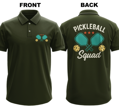 Drifit Polo Shirt: Pickleball Squad (Front & Back)