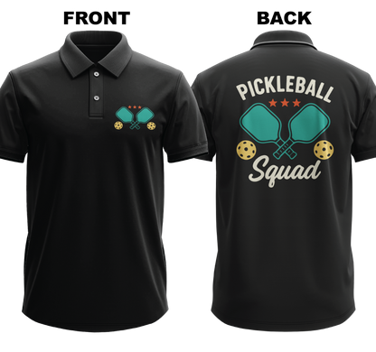 Drifit Polo Shirt: Pickleball Squad (Front & Back)