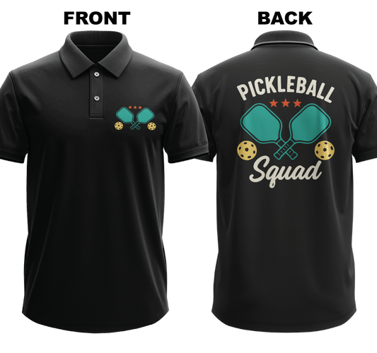 Drifit Polo Shirt: Pickleball Squad (Front & Back)