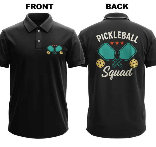 Drifit Polo Shirt: Pickleball Squad (Front & Back)