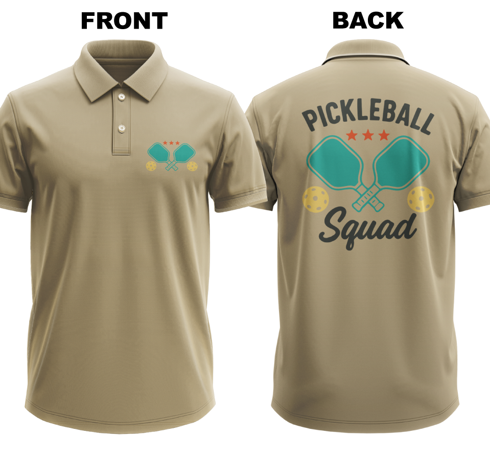 Drifit Polo Shirt: Pickleball Squad (Front & Back)