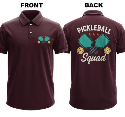 Drifit Polo Shirt: Pickleball Squad (Front & Back)