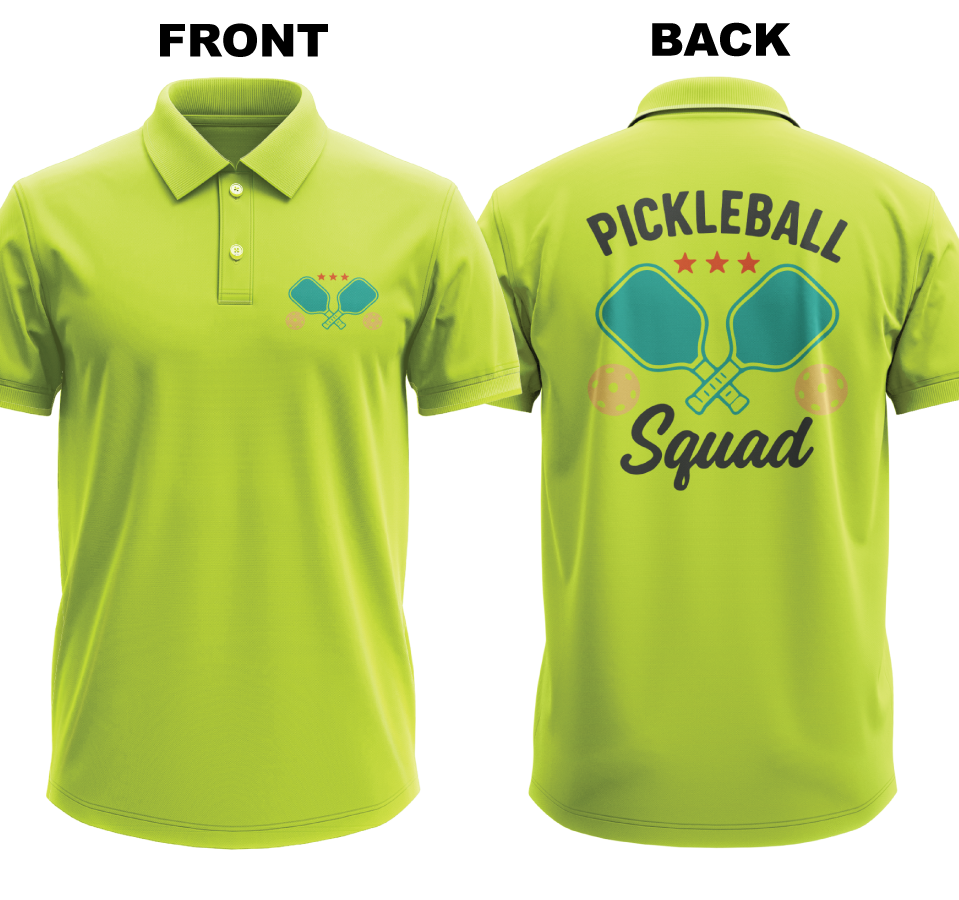 Drifit Polo Shirt: Pickleball Squad (Front & Back)