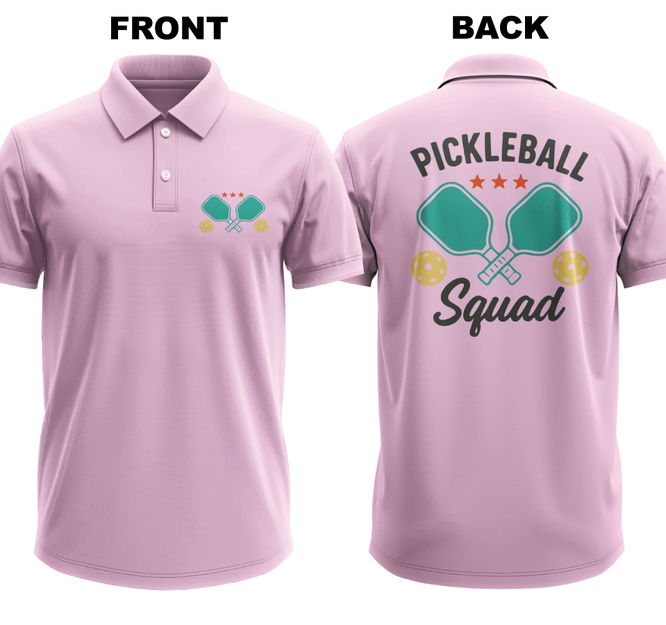 Drifit Polo Shirt: Pickleball Squad (Front & Back)