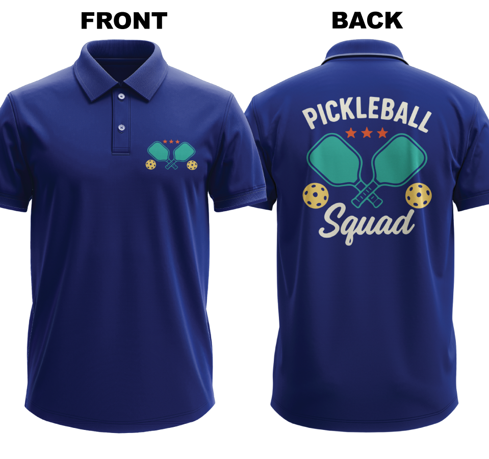 Drifit Polo Shirt: Pickleball Squad (Front & Back)