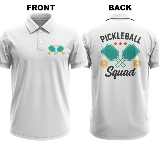 Drifit Polo Shirt: Pickleball Squad (Front & Back)