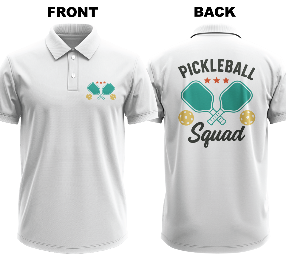 Drifit Polo Shirt: Pickleball Squad (Front & Back)