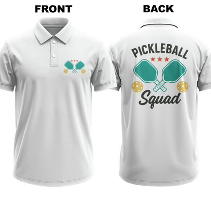 Drifit Polo Shirt: Pickleball Squad (Front & Back)