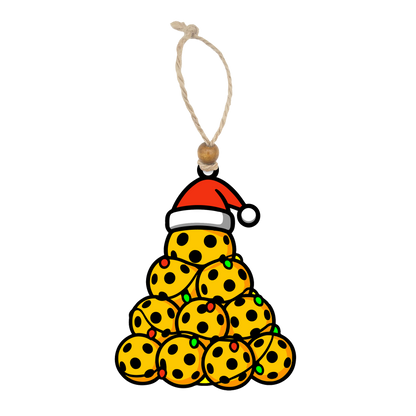 Acrylic Christmas Ornament: Pickleball Set