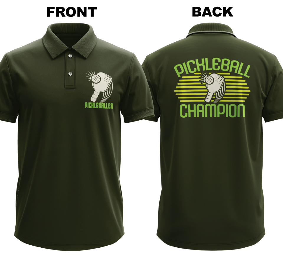 Drifit Polo Shirt: Pickleballer (Front & Back)