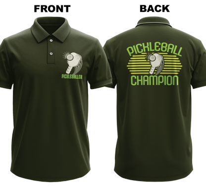 Drifit Polo Shirt: Pickleballer (Front & Back)