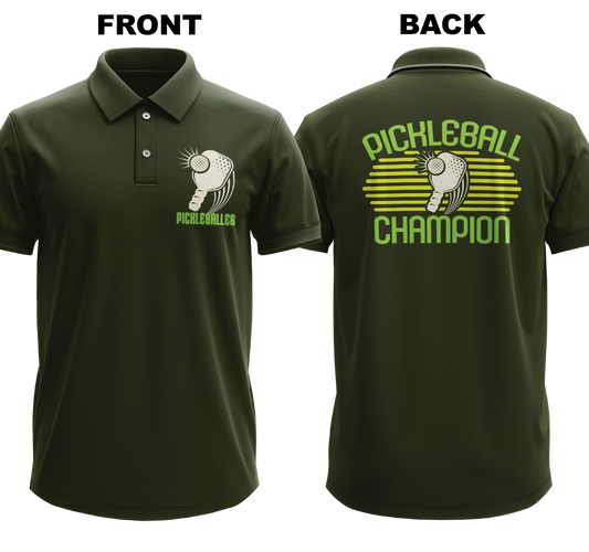 Drifit Polo Shirt: Pickleballer (Front & Back)