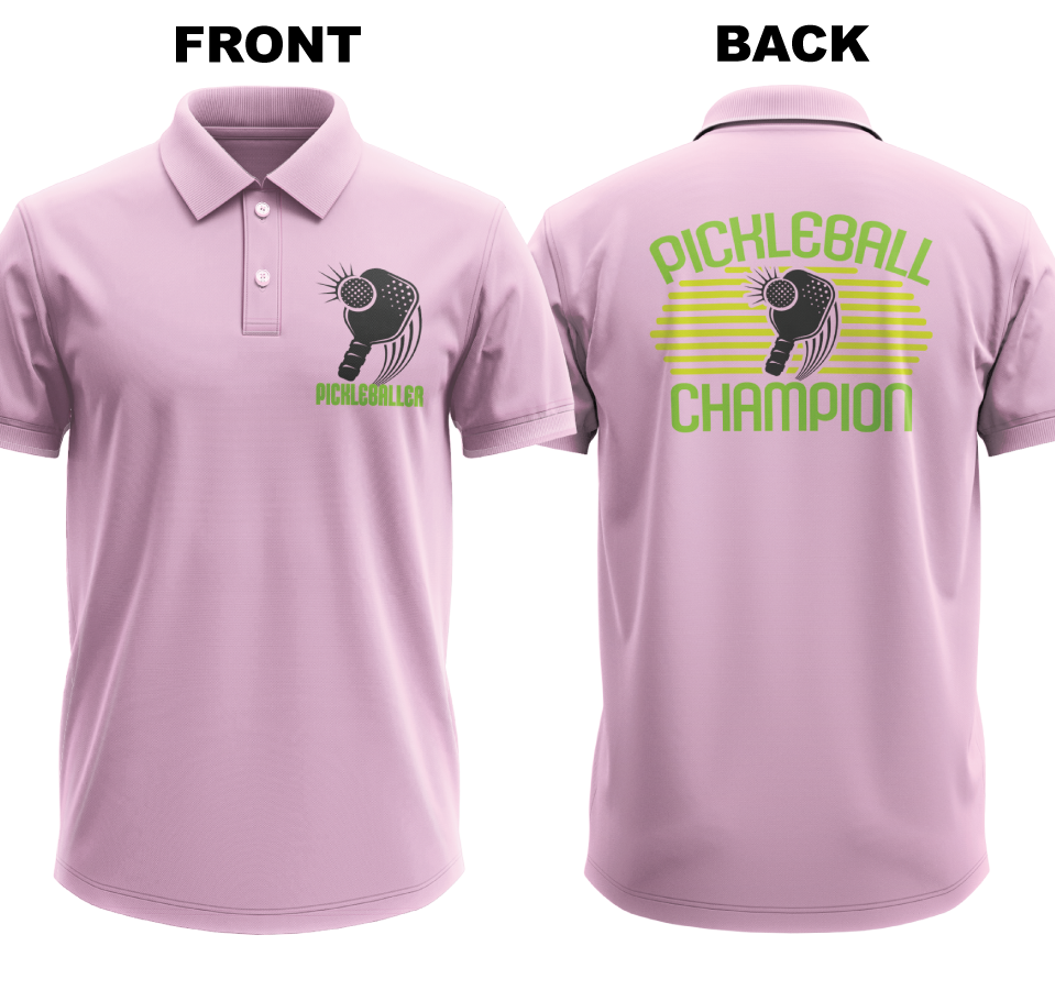 Drifit Polo Shirt: Pickleballer (Front & Back)