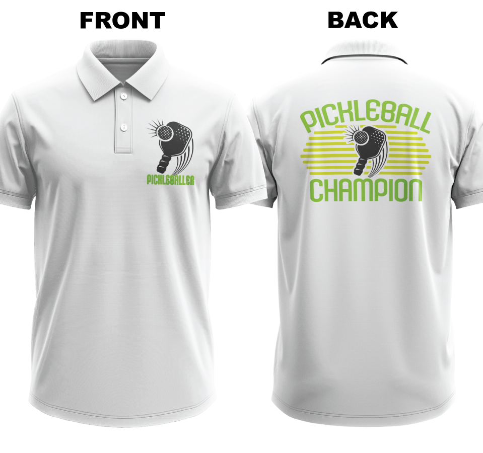Drifit Polo Shirt: Pickleballer (Front & Back)