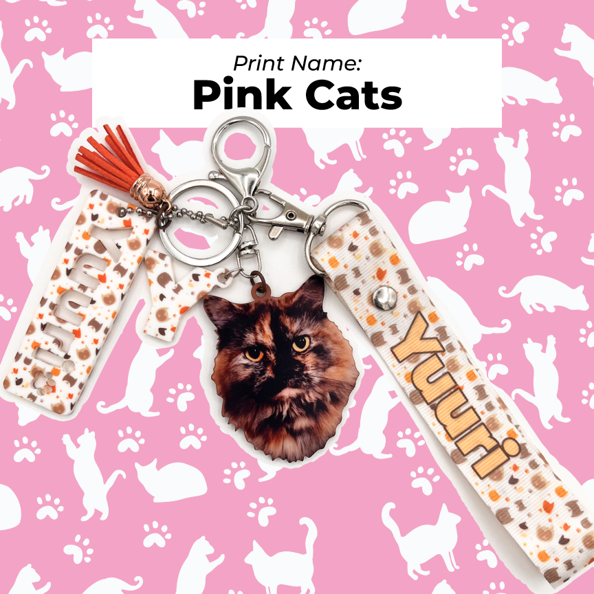 Acrylic Pet Bag Charm: Cat Wristyard Set