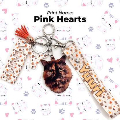 Acrylic Pet Bag Charm: Cat Wristyard Set