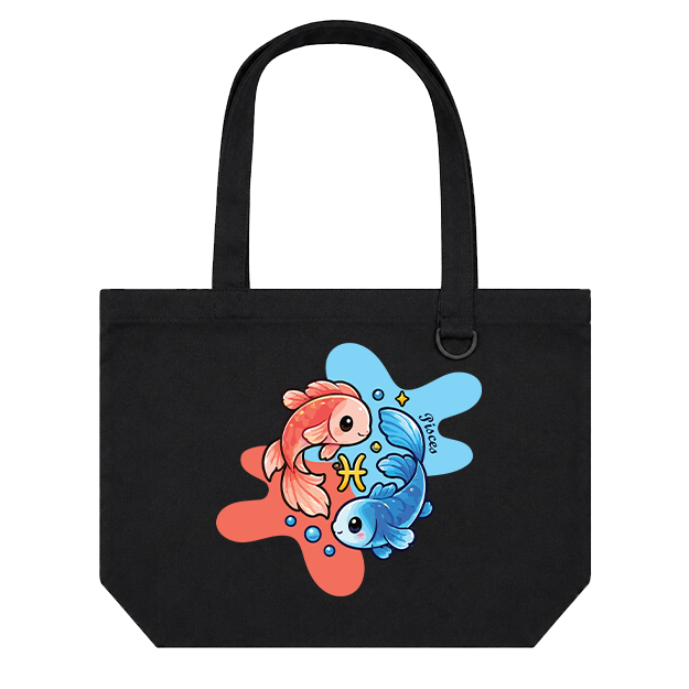 Landscape Tote Bag: Pisces Cartoon