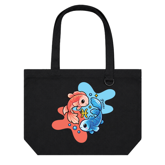 Landscape Tote Bag: Pisces Cartoon
