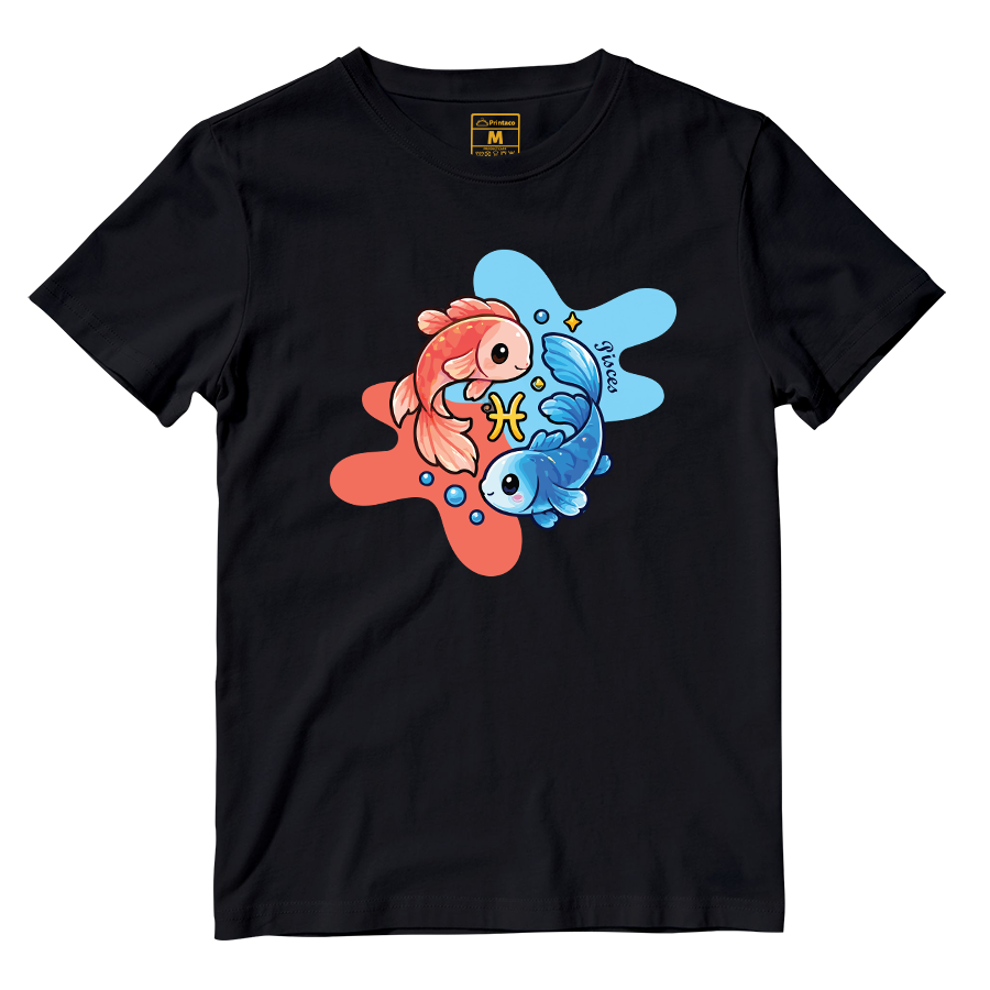 Cotton Shirt: Pisces Cartoon