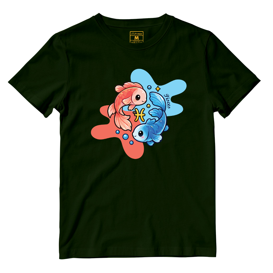 Cotton Shirt: Pisces Cartoon