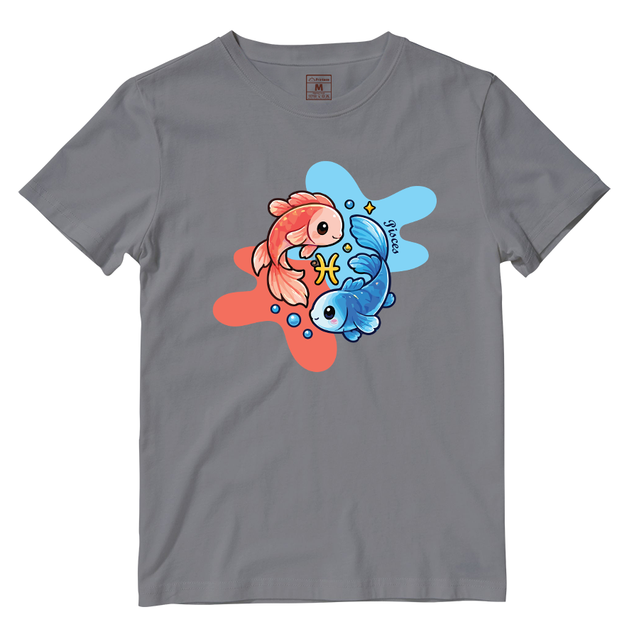 Cotton Shirt: Pisces Cartoon
