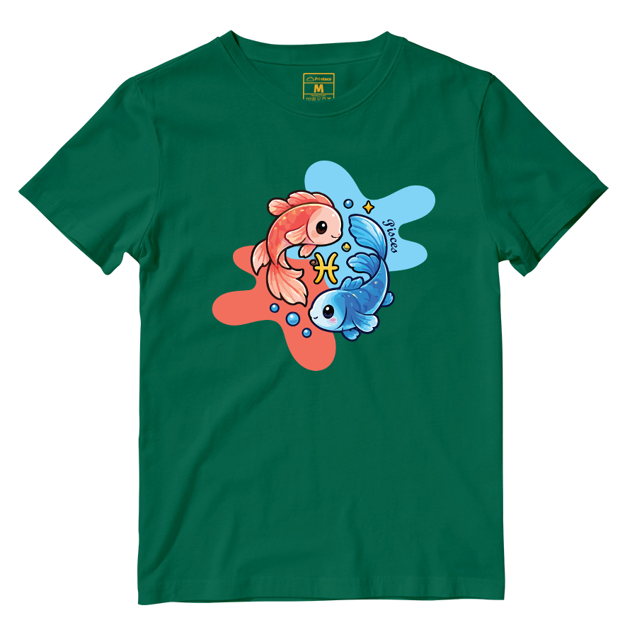 Cotton Shirt: Pisces Cartoon