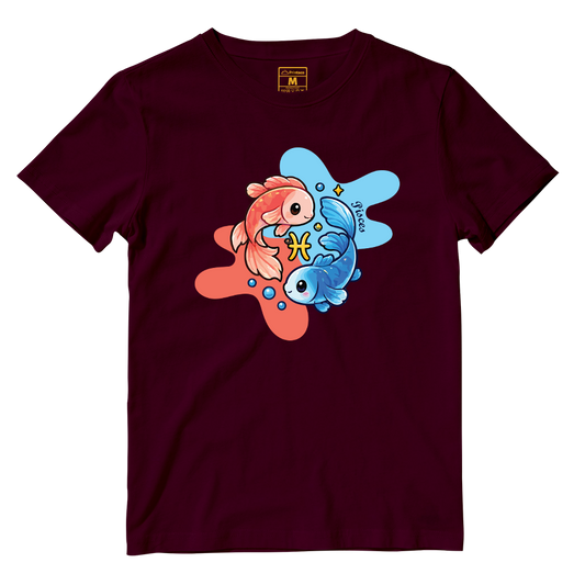 Cotton Shirt: Pisces Cartoon