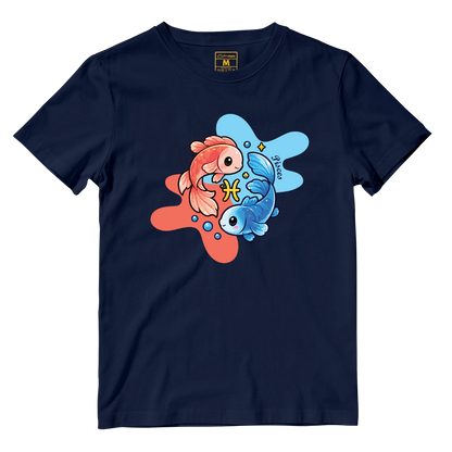 Cotton Shirt: Pisces Cartoon