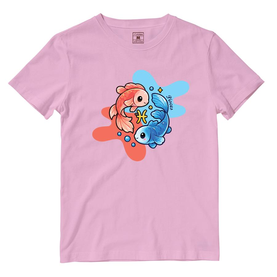 Cotton Shirt: Pisces Cartoon