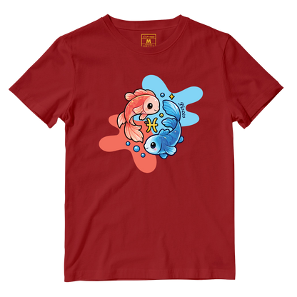 Cotton Shirt: Pisces Cartoon