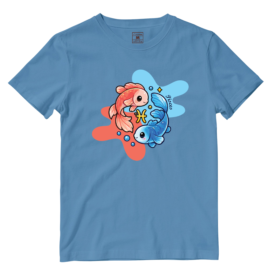 Cotton Shirt: Pisces Cartoon