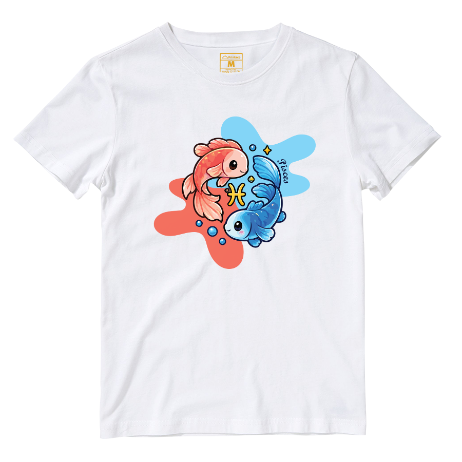Cotton Shirt: Pisces Cartoon