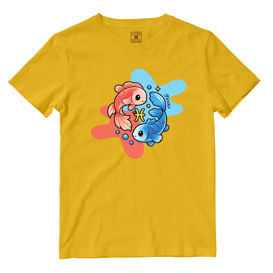 Cotton Shirt: Pisces Cartoon