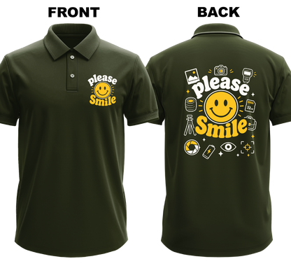 Drifit Polo Shirt: Please Smile (Front & Back)