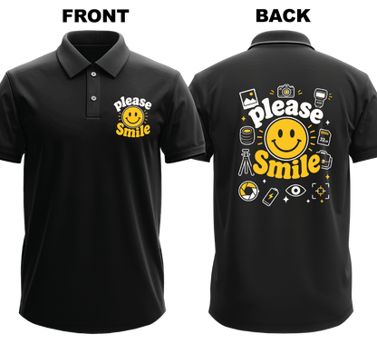 Drifit Polo Shirt: Please Smile (Front & Back)