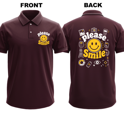 Drifit Polo Shirt: Please Smile (Front & Back)