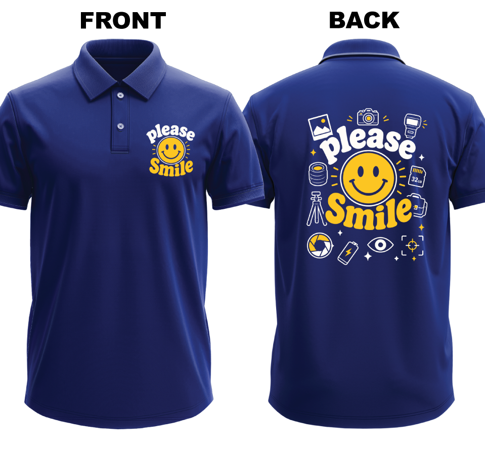 Drifit Polo Shirt: Please Smile (Front & Back)