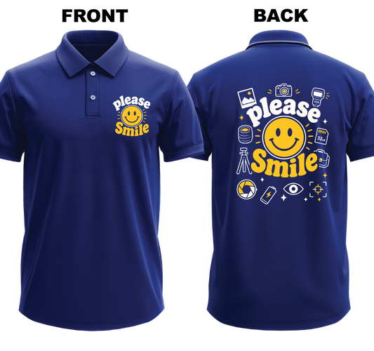 Drifit Polo Shirt: Please Smile (Front & Back)