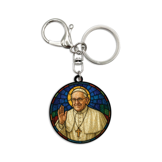 Acrylic Bag Charm: Pope Francis Waving