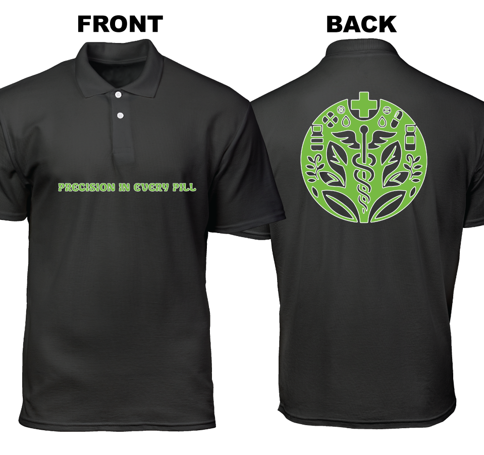Cotton Polo Shirt: Precision In Every Pill (Front and Back)